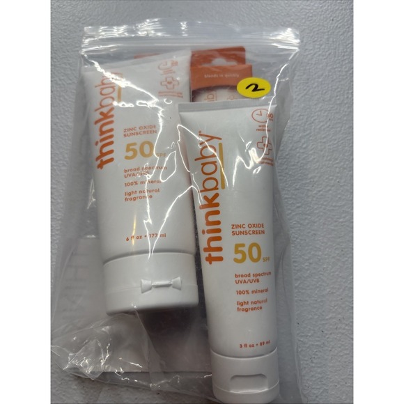 Thinkbaby Other - Thinkbaby Sunscreen 50 SPF TRIPACK 2-SPF 50 + 1-SPF 30 Travel Size 100% Mineral